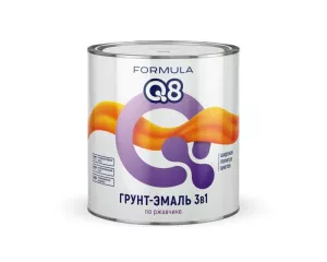 Грунт-эмаль по ржавчине черная (3в1) 1,8кг FORMULA Q8