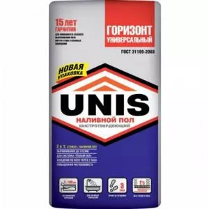 Unis, Наливной пол, Горизонт Универсальный БТ (цементный) , 25 кг, 48 шт/под